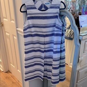 J McLaughlin Linen Striped Swing Dress EEEUC